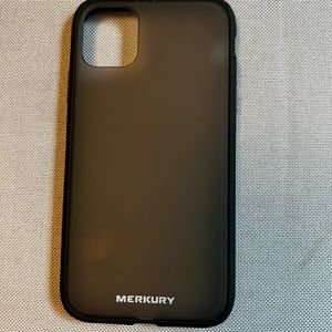 iPhone 11 case, black border with semi-translucent back